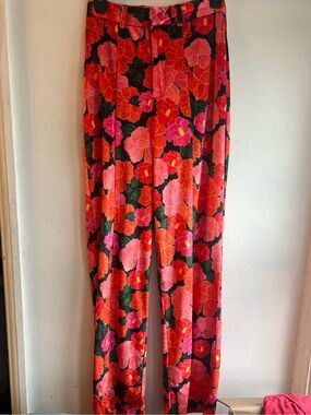 mixed Floral Print pants blooms NWT xs poly spandex soft